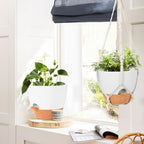 GARDIFE 10 Inch Hanging Planters with Macrame Plant Hanger for Indoor and Outdoor Plants, 2 Pack Large Self Watering Hanging Plant Pot with Basket Flower Pot with Drainage Hole, White - Image 6