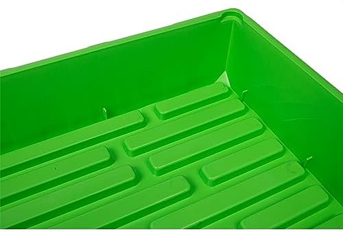 SUNPACK 10" x 20" Mega Plastic Seed Starting Tray, Green, 2.5" (Pack of 10) - No Drainage Holes, Ideal for Greenhouses or Indoor Gardening - Made of Thick, Strong Plastic - Image 3