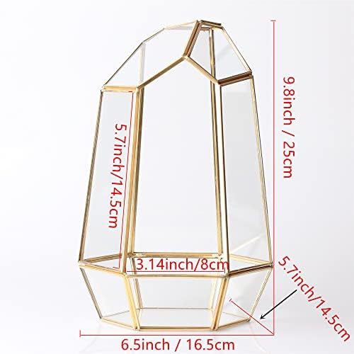 NCYP NO Door Gold Geometric Glass Terrarium for Succulent Air Plants - Image 2