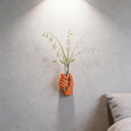 Orange Hand Shaped Wall Vase, Modern Creative Wall Vase, Unique Art Decoration, Stylish Home Decor for Living Rooms, Bathrooms, Patios, Entrances, and Office Decor. - Image 3