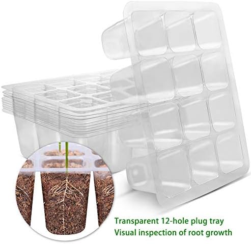 10 Packs Seed Starter Tray, Reusable Plant Trays for Seedlings, Seed Starter Tray Kit with Adjustable Humidity Dome Greenhouse Germination Kit for Seeds Growing Starting(120 Cells Total Tray) - Image 6