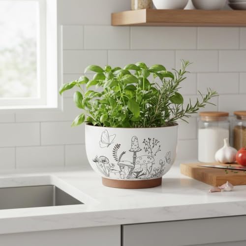 Terracotta Pots, 8+6 Inch Plant Pots, 2 Pcs with Drainage Holes - Image 6