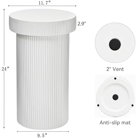 Outdoor Side Table, 24" Round Accent Table - Image 2