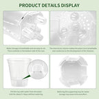 Cdd's Path Self Watering Pots Set with Deep Water Tank, Large Drainage Holes, Reservoir & Air Pipes, 5/6/7/8 Inch Naked Root Planter for Indoor Outdoor Plants, Flowers, Seedlings, Clear, 4 Pack - Image 7