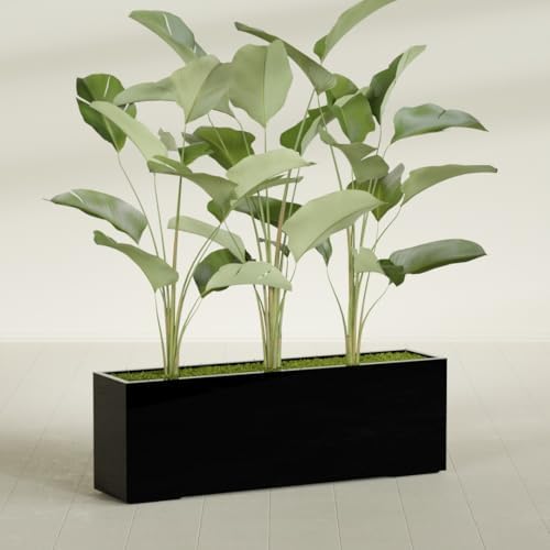 Greenline Leo Tall Rectangular Fiberglass Planter, Outdoor Planter Box - Image 4