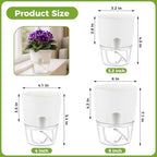 Planterhoma 8 Pack Self Watering Pots for Indoor Plants, 6 Inch Plant Pot Plastic Self Watering Planter for Orchid, African Violet, Small Clear Flower Pots with Drainage Holes and Wicking Rope, White - Image 3