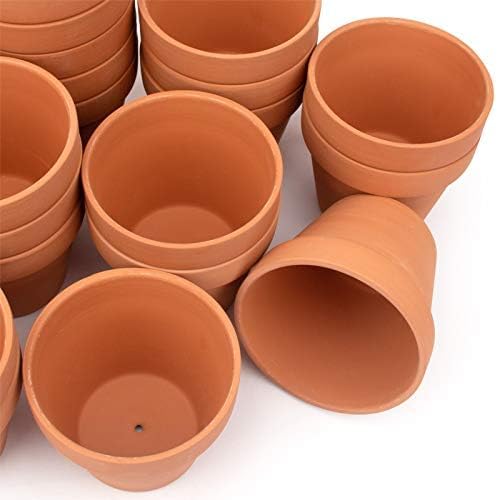 CFKJ [26 Pack] 4" Planter Nursery Pots Terracotta Pot Clay Pots Clay Ceramic Pottery Cactus Flower Pots Succulent Nursery Pots Garden Terra Cotta Pots with Drainage Hole (26) - Image 2