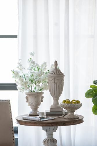White and Gold Decorative Urn Planter, 9.4 x 10.6 Inch - Image 7