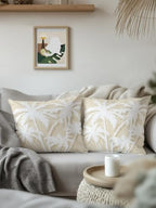 Outdoor Pillow Waterproof 1 Pack, Tropical Palm Tree Patio Throw Pillows for Couch Bed Sofa with Insert, Vintage Beige Exotic Botanical Plants Decorative Travel/Reading/Camping Pillow Set 18x18 Inch - Image 3
