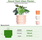10 Inch Ceramic Plant Pot with Drainage, Planter for Indoor Plants - Image 2