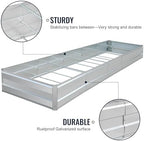 Galvanized Raised Garden Bed, Metal Planter Box, Steel Plant Raised Garden Bed Kit, Planter Boxes Outdoor for Growing Vegetables,Flowers,Fruits,Herbs,and Succulents,13.5 * 3 * 1 FT,Silver - Image 3
