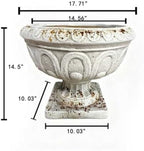 Hassyee MGO Garden Planter with Drainage Hole and Stopper for Flowers, Plants, Herbs, Outdoor Rustic Flower Urn with Solid Base for Backyard, Lawn, Balcony, Backyard (Small Size) - Image 4