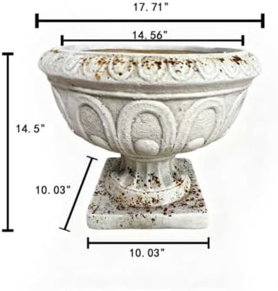 Hassyee MGO Garden Planter with Drainage Hole and Stopper for Flowers, Plants, Herbs, Outdoor Rustic Flower Urn with Solid Base for Backyard, Lawn, Balcony, Backyard (Small Size) - Image 4