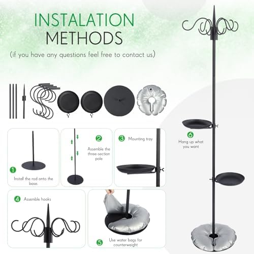 2 Sets 75.9'' Adjustable Shepherds Hook Stand, 4 Hooks - Image 3