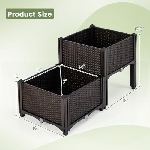 S AFSTAR Raised Garden Bed with Removable Legs & Brackets, 6 Pack Elevated Garden Planter Kits for Flowers Fruits Vegetables, Multiple Combination Planting Box Container for Garden Patio Balcony - Image 5