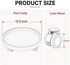 Plant Stand Indoor, Plant Stand Outdoor Plastic Rolling Tray Plant Caddy with Wheels, 12 Inch Outdoor Plant Stand for Planters for Outdoor Plants, Heavy Duty Plant Dolly, 2 Pack, Brown - Image 5