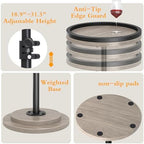 Small Side Table, Drink Table, Height Adjustable Round End Table, Pedestal Side Table for Small Spaces in Living Room, Bedroom, Grey - Image 5