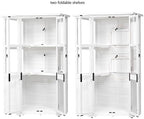 Wooden Cold Frame Greenhouse, Large Wood Tool Storage Shed, Garden Cold Frame with Adjustable Shelves for Outdoor, Backyard, Patio, Lawn, White - Image 3