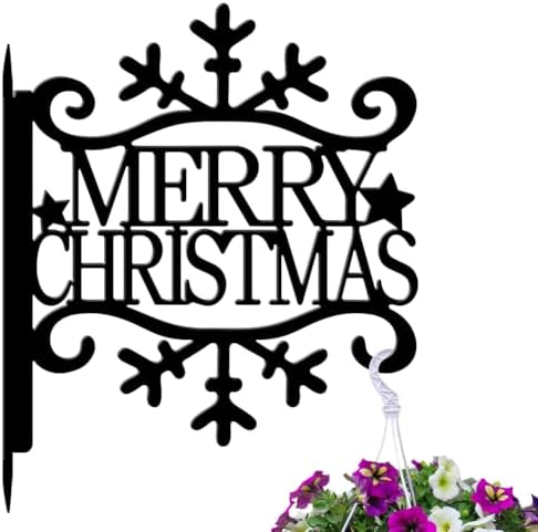 peacoblue Merry Christmas Plant Hanger Bracket, Iron Outdoor Hanging Hook by PEACOBLUE