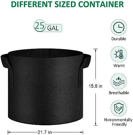 JNYONG NYONG 12-Pack 25 Gallon Thickened Non-Woven Grow Bags - Image 2