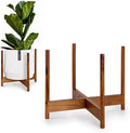 Fox & Fern Mid Century Plant Stands for Indoor Planters, Acacia, 14.9 Inch by FoxFern