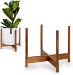 Fox & Fern Mid Century Plant Stands for Indoor Planters, Acacia, 14.9 Inch by FoxFern