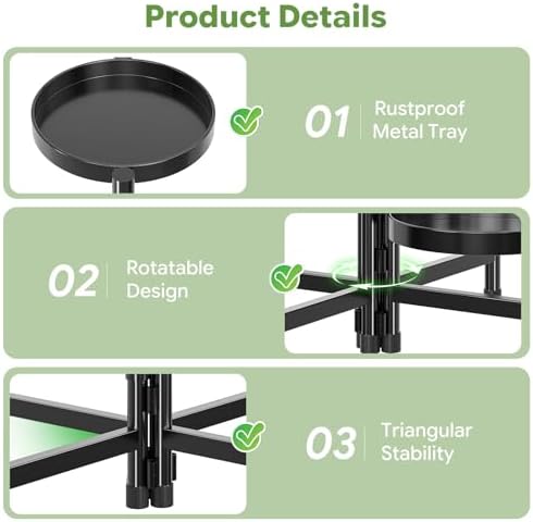 Simple Trending Plant Stand, Corner Plant Shelf with 5 Rotating Trays - Image 3