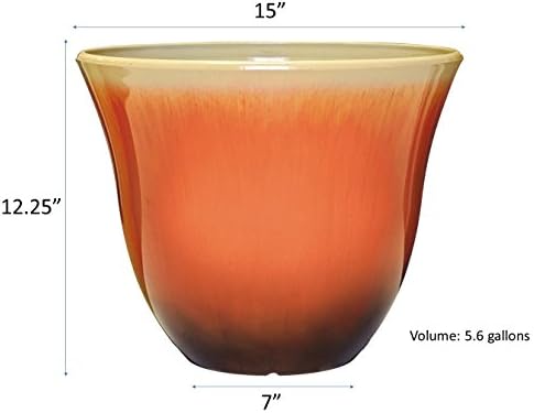 Classic Home and Garden Resin Planter, 15" | Tequila Sunrise | Pack of 2 | Flower Pot - Image 4