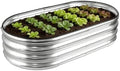 Galvanized Steel Raised Garden Bed Kit, Oval Metal Planter Box for Outdoor Plants Vegetables, Flowers, Herbs (6x3x1 Silver) by ONAIL