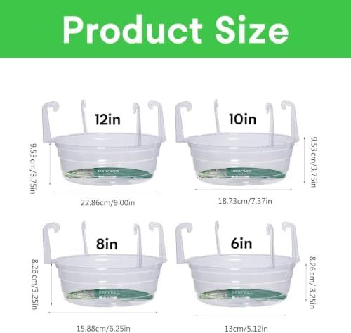 Hanging Basket Water Catcher, Hanging Basket Drip Pan with Hooks, Plastic Clear Hanging Basket Tray for Watering, Plastic Plant Saucer for Indoor Outdoor Hanging Plants Baskets (30PCS, 10in) - Image 2