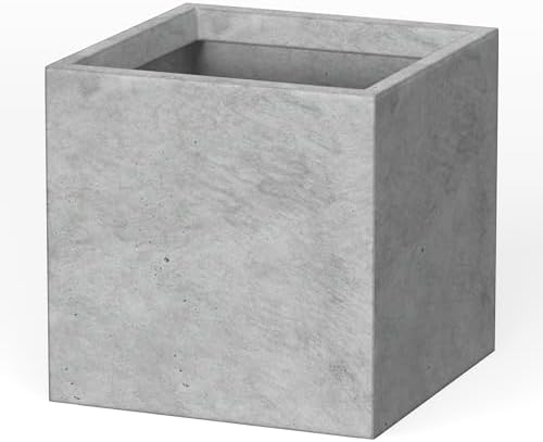 Kante Accent Square Pale Gray Concrete Planter 12" W, Outdoor by Unknown