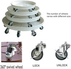 SIAMO 16" Heavy Duty Plant Caddy (430lbs Capacity)-Lockable Non-Scratch Swivel Casters Rolling Plant Stand Saucer for Hardwood Floor & Patio Indoor & Outdoor Use,2-Pack,White - Image 4