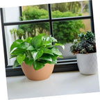 Alasum Semi Circle Plastic Flower Pot Wall Mounted PP Resin Brown - Image 6