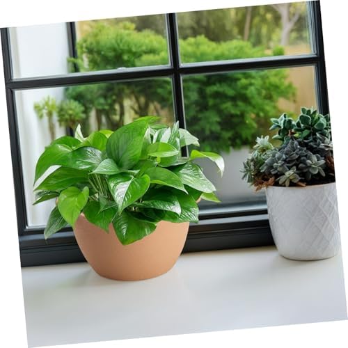 Alasum Semi Circle Plastic Flower Pot Wall Mounted PP Resin Brown - Image 6