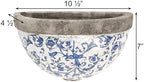 Esschert Design USA Ceramic Wall Planter-Blue/White - Image 3