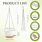 12 Inch Hanging Baskets 2 PC with Chains, Self-Watering Hanging Planters for Indoor Outdoor Plants, Plastic Hanging Flower Pots,White Brown - Image 2