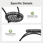 Metal Plant Stands 6 Pots Plants Flower Holder 4 Tier Display Shelf Rack with Wheels for Patio Garden Yard Home Decor Indoor And Outdoor, Round Black - Image 4