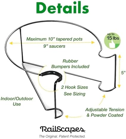 Bloem RailScapes Railing Plant Clip for 1/2" - 3/4” Narrow Spindles, 3-Pack - Image 6