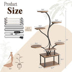 PRAISUN 51 Inch Plant Stand with Grow Lights, 8 Tiered Indoor Plant Shelf - Image 7