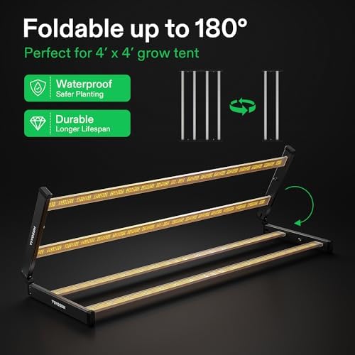 VIVOSUN VSFL4300 430W LED Grow Light Foldable 4-Bar Dimmable Full Spectrum - Image 4