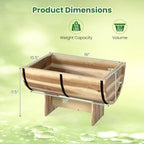 Giantex Set of 2 Half Barrel Raised Garden Bed, Acacia Wood Planter Box for Flower Vegetable Fruit, Outdoor Indoor Plant Pot with Legs for Garden Decoration, 18"x12"x11.5" - Image 5