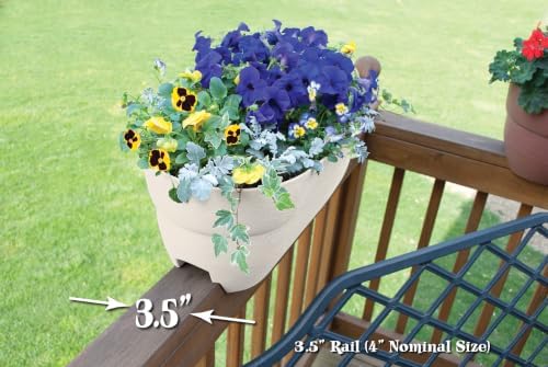 Emsco Group Bloomers Rail Planter, 24" Weatherproof Resin Deck & Balcony Planter with Drainage – Fits 2x4 & 2x6 Rails – Terracotta, 2 Pack - Image 3