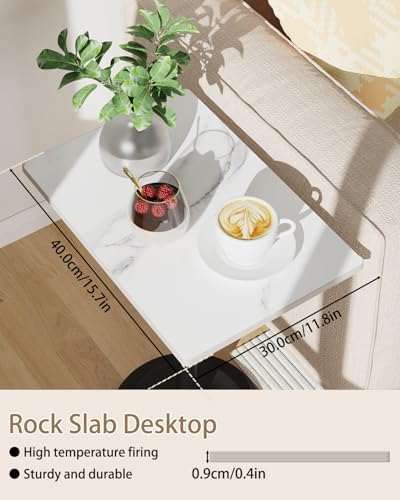 Rectangle Drink Table, Height Adjustable Pedestal Table, White - Image 5