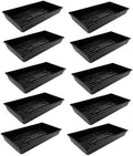 SUNPACK 10" x 20" Mega Plastic Seed Starting Tray, Black, 2.5" (Pack of 10) - No Drainage Holes, Ideal for Greenhouses or Indoor Gardening - Made of Thick, Strong Plastic by SUNPACK
