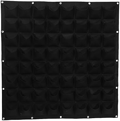 GLOGLOW 64-Pocket Vertical Planting Bag Heavy-Duty Felt Wall Hanging Grow Bag with Auto Drain System for Indoor & Outdoor Gardening Space-Saving Vertical Planter by GLOGLOW