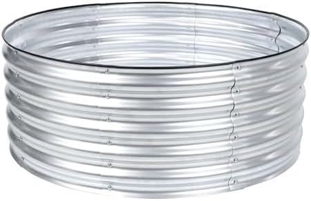 Aoodor 17" Tall 42" Metal Raised Garden Bed, Silver by Aoodor
