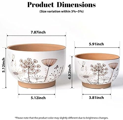 Glazed Terracotta Pot Sets & Saucers Set - Image 4