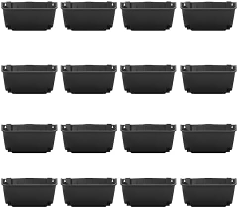 Vertical Wall Planter with 16 Pots, Hanging Garden Plant Flowerpot Holder, Stackable Wall-Mounted Planter, Balcony Planters for Flowers Vegetables Fruits (Black, 16 Pots) by Eapmic