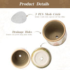 SURE YUESI Ceramic Plant Pots Set of 2, 4.7+5.7 Inch Vintage Indoor Planters with Drainage Hole, Farmhouse Ceramic Flower Pots for Indoor Plants, Rustic Cottage Decor for Home Kitchen Garden, Pink - Image 4