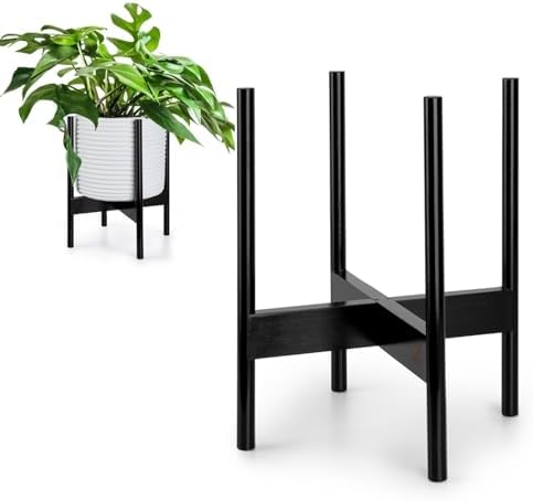 Fox & Fern Mid Century Plant Stands for Indoor Planters, Bamboo, 11.8 Inch by FoxFern